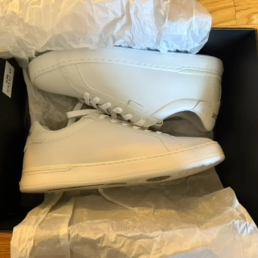 COACH Lowline Low Top Leather Sneakers - Optic White, Size 10D - Picture 2 of 6